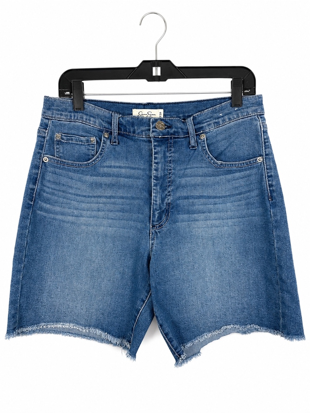 Jessica Simpson Distressed Jean Shorts Raw Hem Jorts Size 8 Blue Casual Everyday